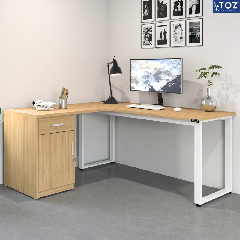 Bàn khung sắt có hộc tủ BS27