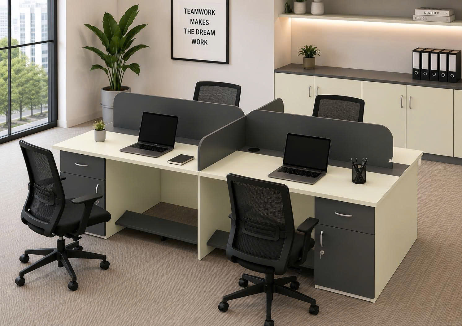 Cụm bàn làm việc 4 chỗ ngồi CB4-2
