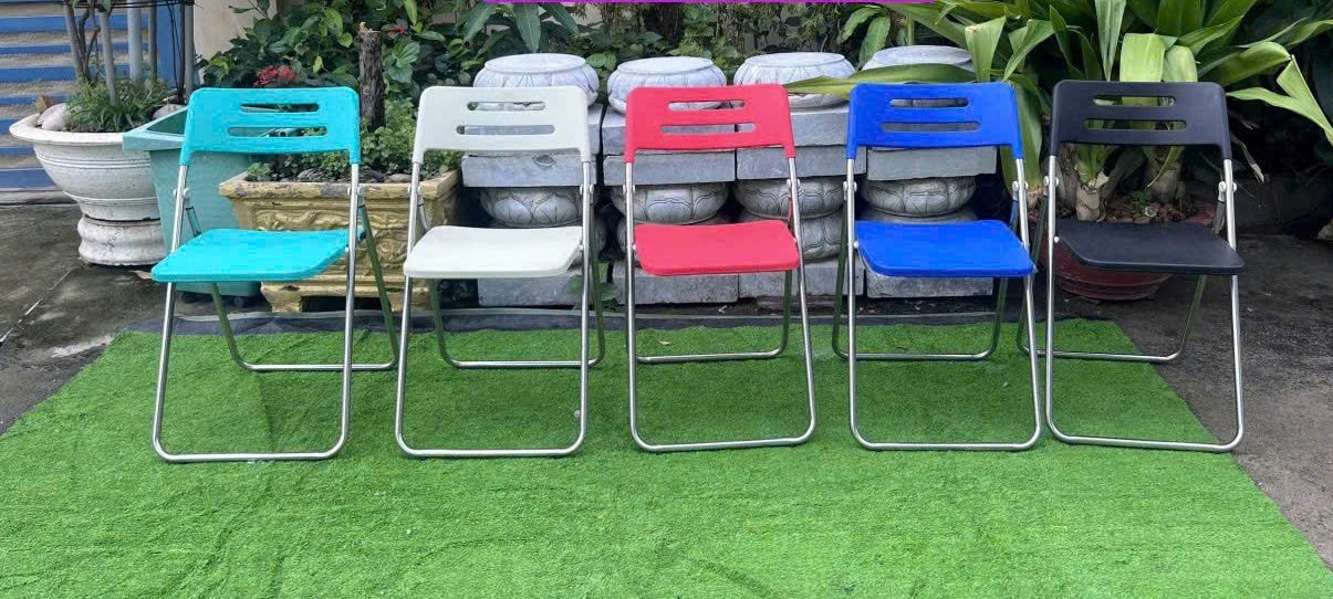 Ghế xếp chân sắt sơn tĩnh điện nhựa GX06