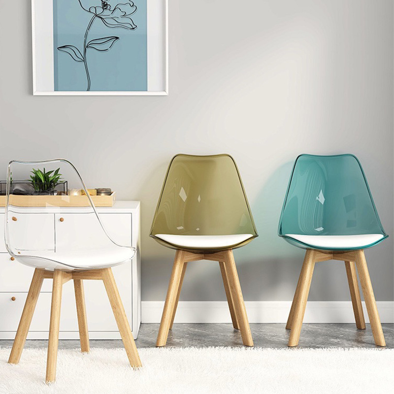 	Ghế cafe mặt nệm lưng nhựa chân gỗ CF17