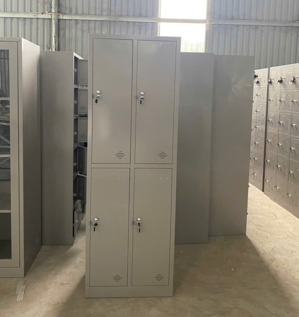 Tủ sắt locker treo áo 4 cánh 2 khoang QA04