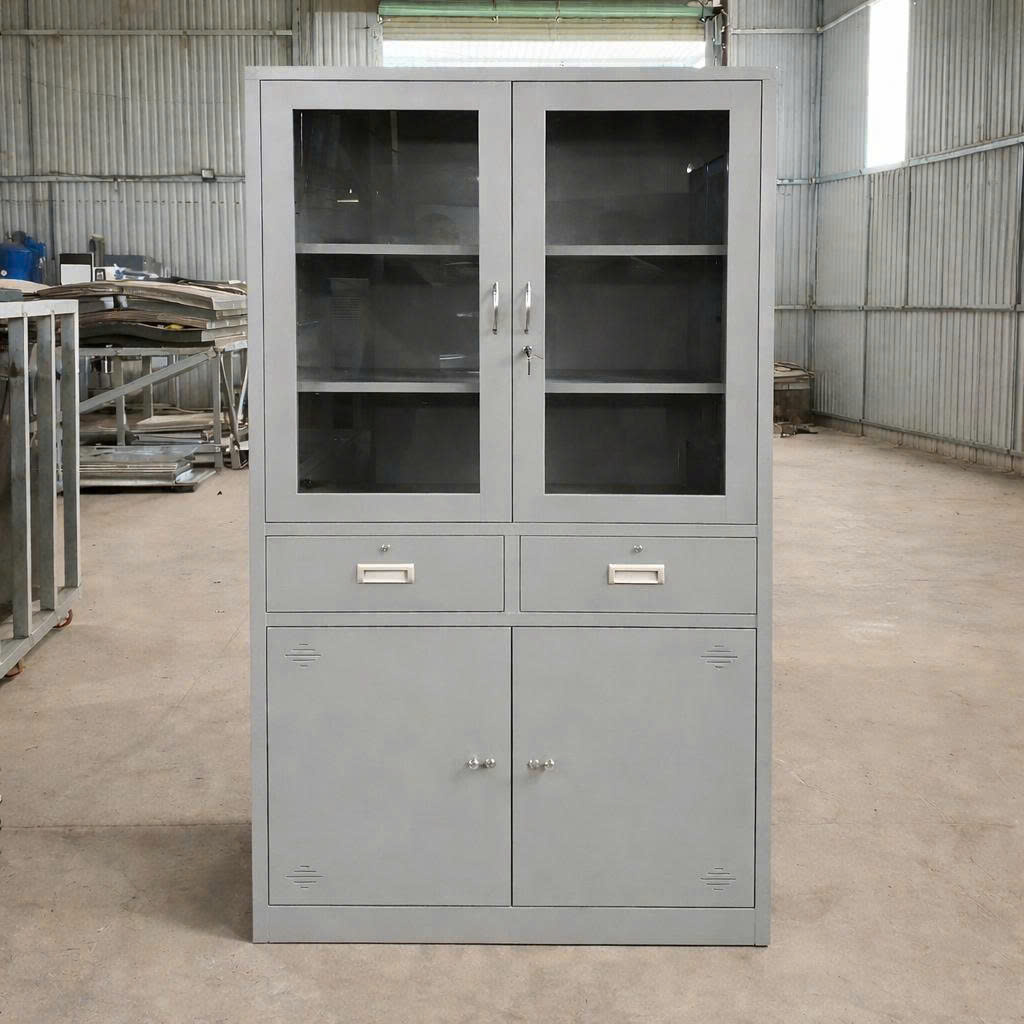 Tủ hồ sơ 2 cánh kính có ngăn kéo TS01-2NK