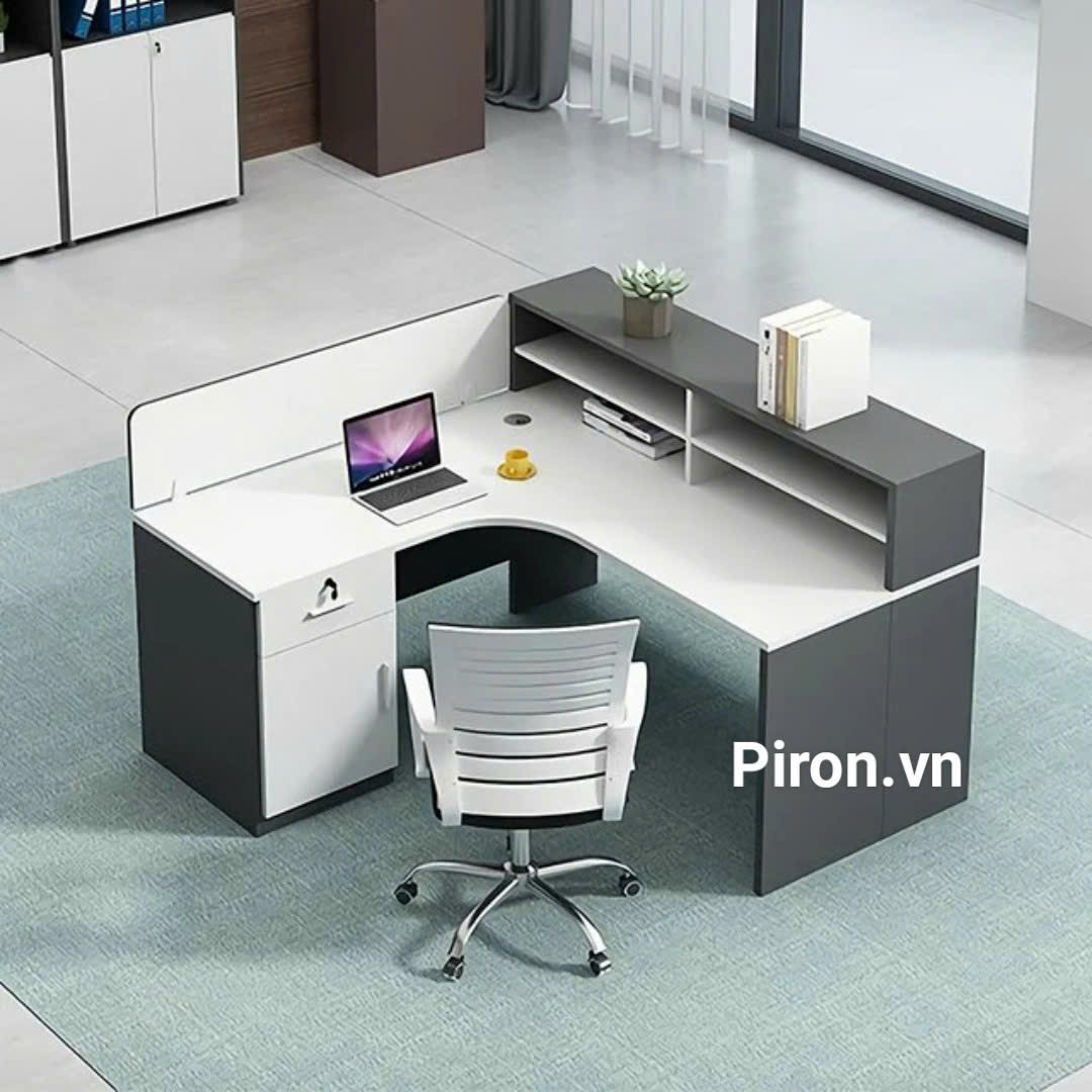 Bàn trưởng phòng chữ L có hộc tủ và vách ngăn BGD3H