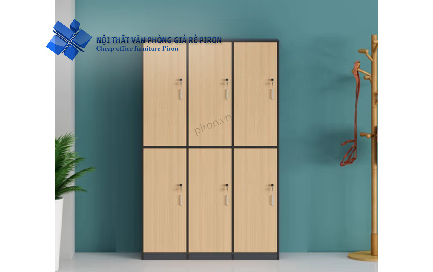 Tủ locker 6 ô TLK06 - Nội thất TOZ - Số 1 Nội Thất Văn Phòng