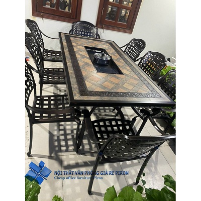 Bộ bàn ghế sân vườn kèm bếp nướng và lẩu OUS15